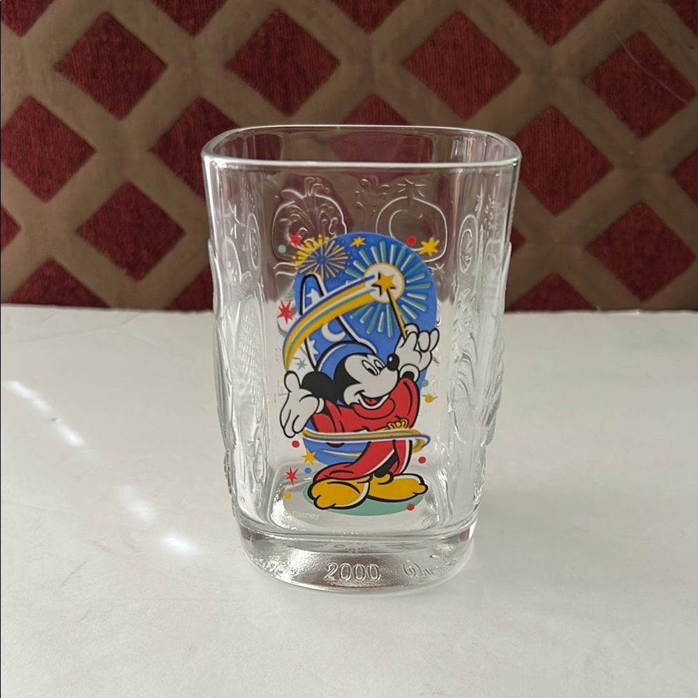 McDonald Walt Disney world commerative 2000 Mickey Mouse square  Glass tumbler